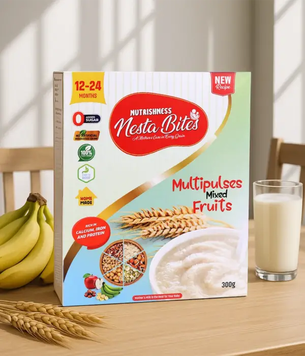Nesta Bites Multipulses Mixed Fruits Porridge (12-24 Months) – Protein, Iron & Calcium Rich