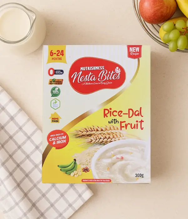 Nesta Bites Rice-Dal with Fruit (6-24 Months) – Protein Rich & Easy to Digest